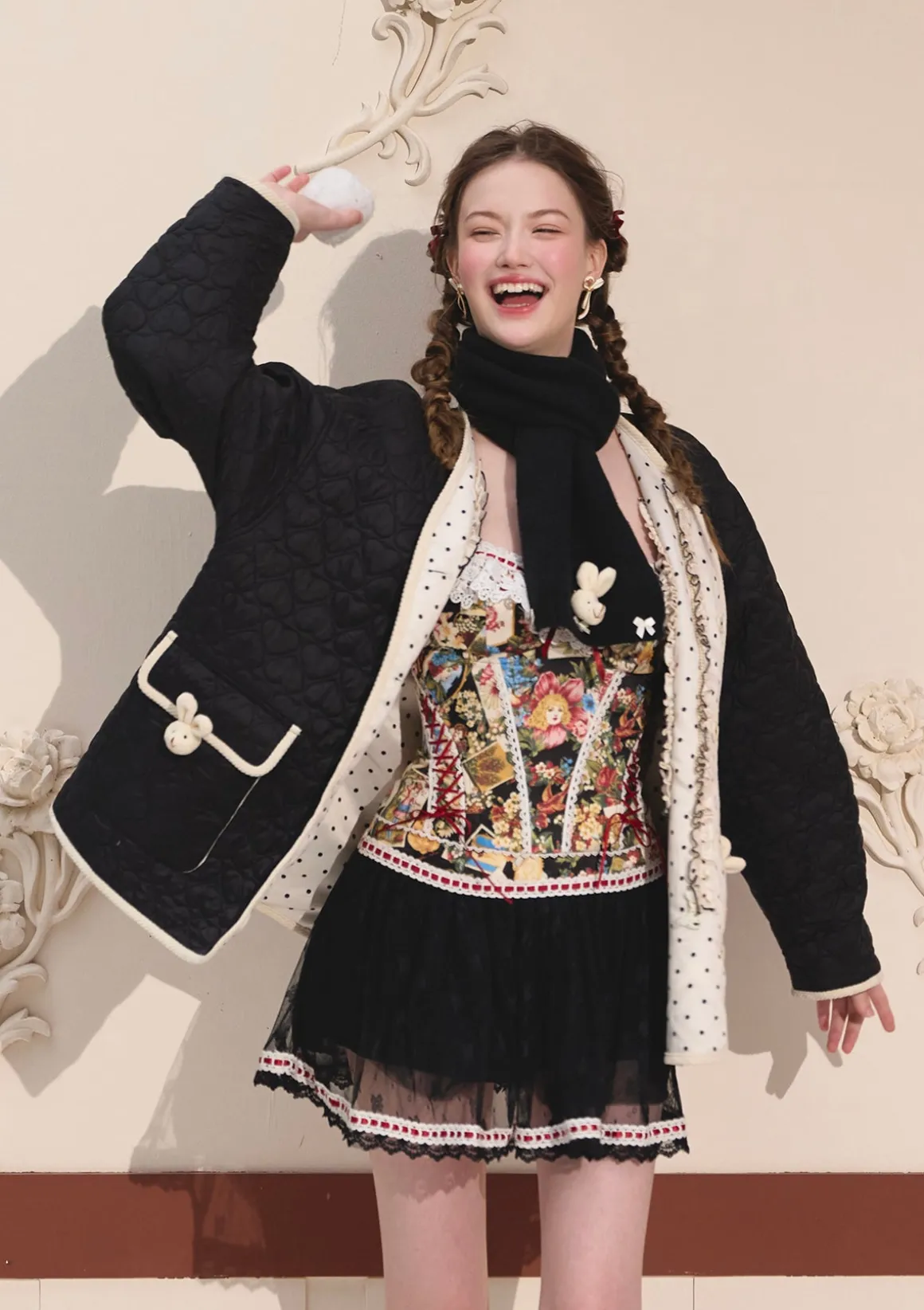 Berry Katie Rabbit Cotton Coat