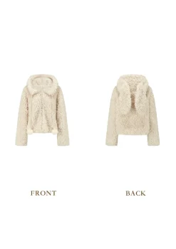 Berry Katie Rabbit Plush Coat