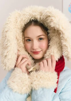 Berry Katie Rabbit Plush Coat