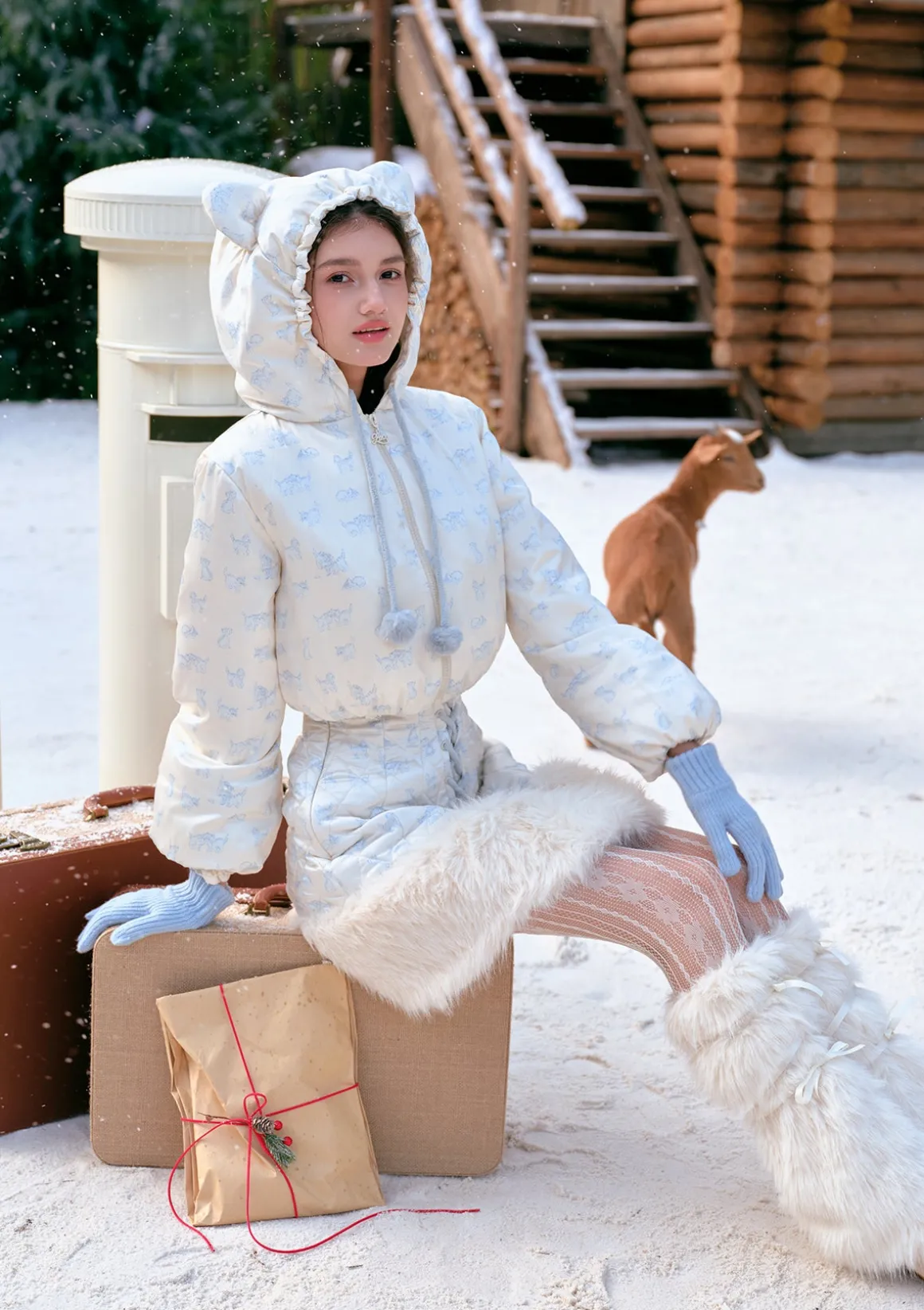 Berry Meow Meow Down Jacket