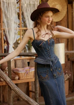 Cowgirl On The Run Denim Corset