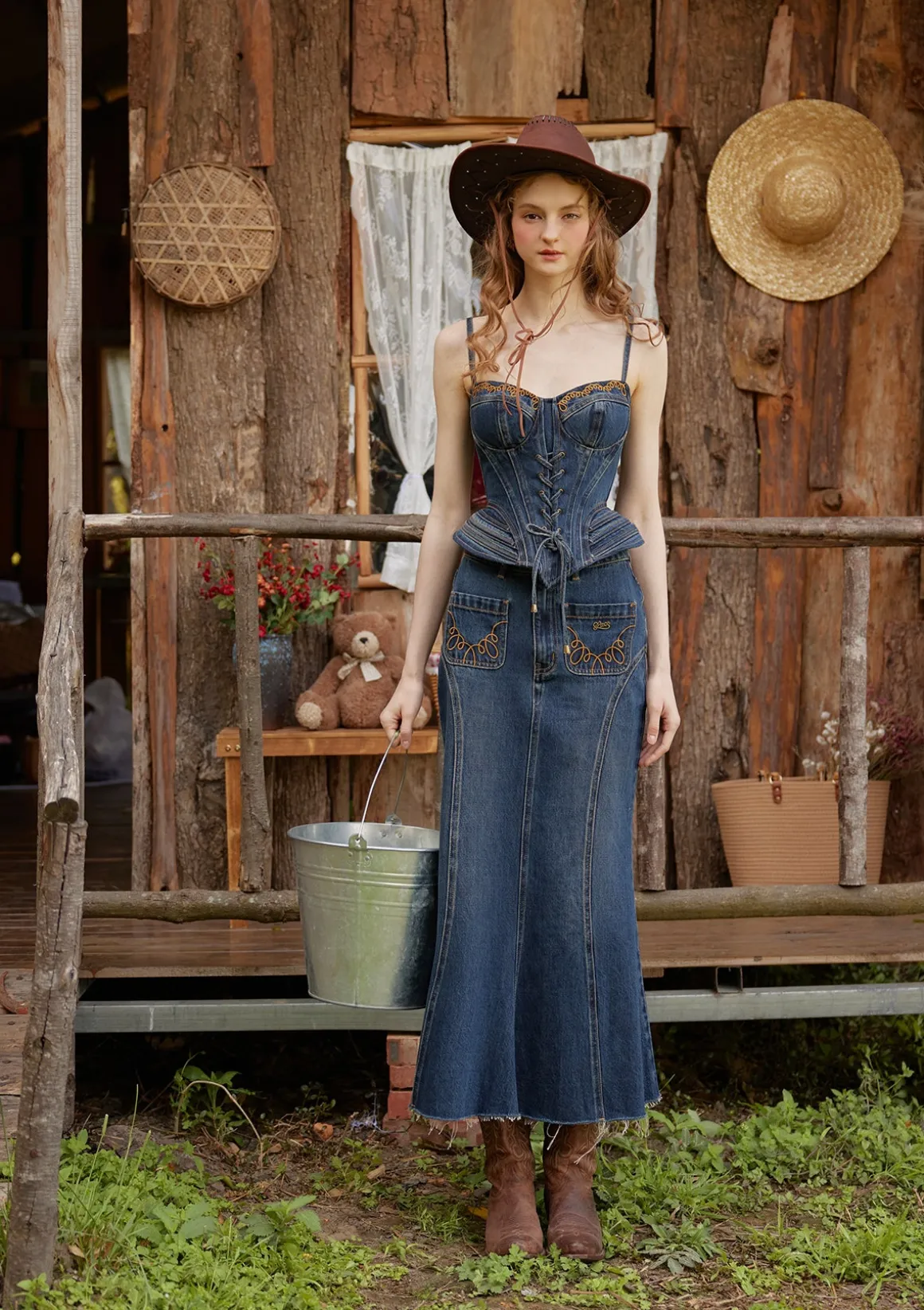 Cowgirl On The Run Denim Corset