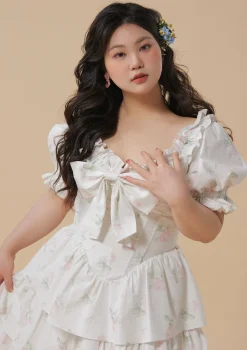 Curve & Plus Bloom in Coral Island Corset Dress