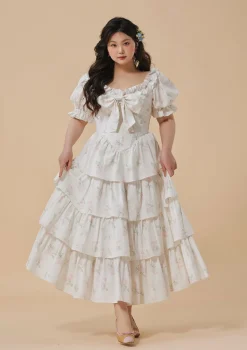 Curve & Plus Bloom in Coral Island Corset Dress