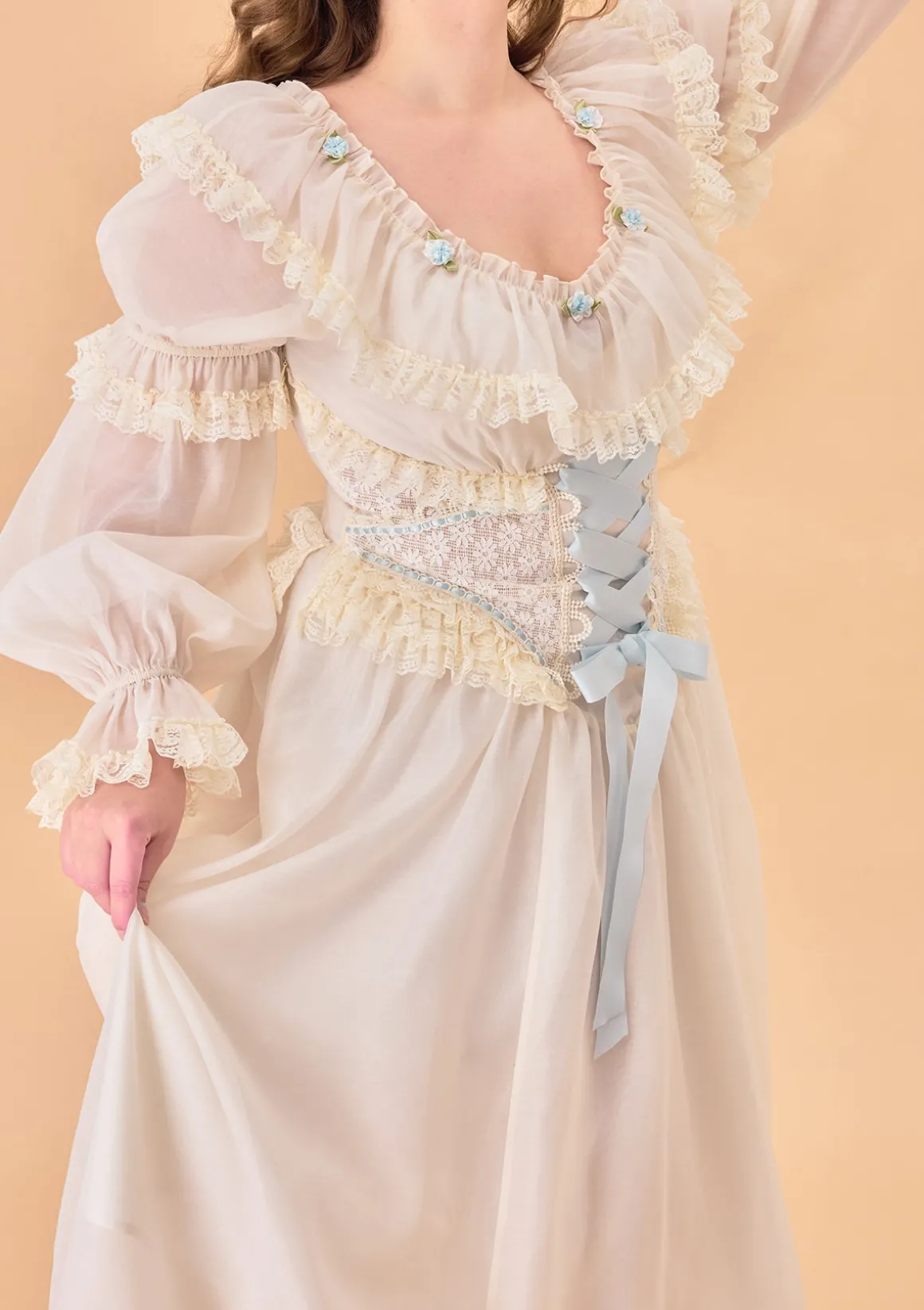 Curve & Plus Blue Hydrangea Corset Dress