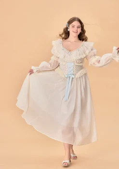 Curve & Plus Blue Hydrangea Corset Dress