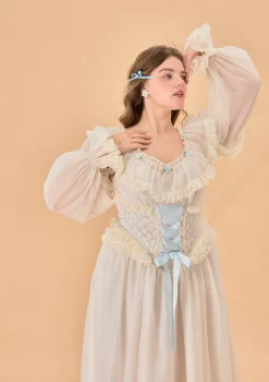 Curve & Plus Blue Hydrangea Corset Dress