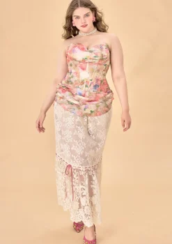 Curve & Plus Floral Mirror Skirt