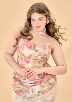 Curve & Plus Floral Mirror Corset