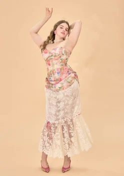 Curve & Plus Floral Mirror Corset
