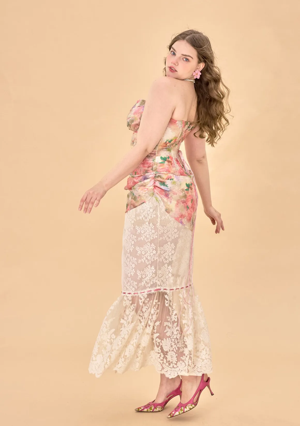 Curve & Plus Floral Mirror Corset