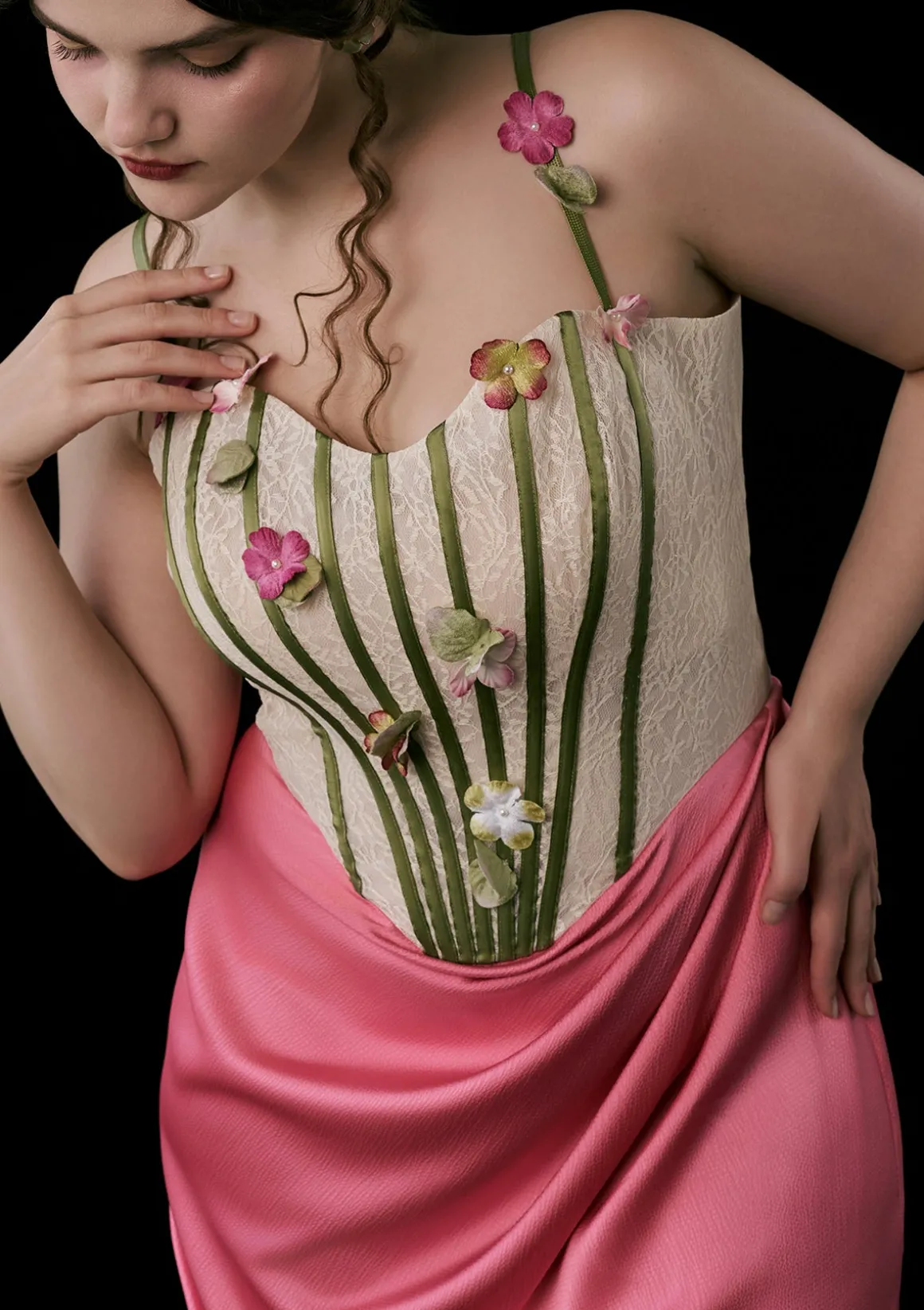 Curve & Plus Flower Vine Phantom Corset Dress