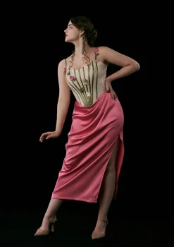 Curve & Plus Flower Vine Phantom Corset Dress
