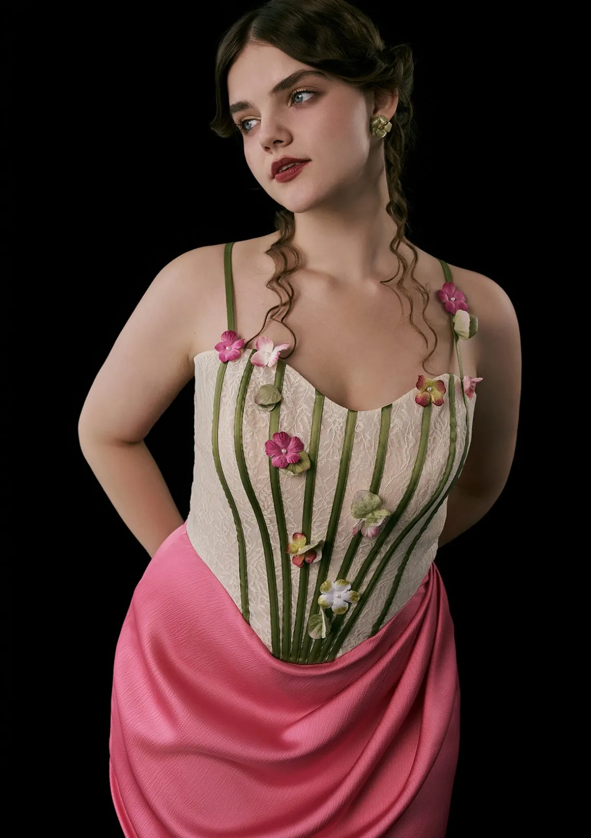 Curve & Plus Flower Vine Phantom Corset Dress