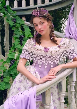 Curve & Plus Purple Jacquard Vine Corset Dress
