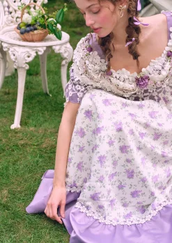 Curve & Plus Purple Jacquard Vine Corset Dress