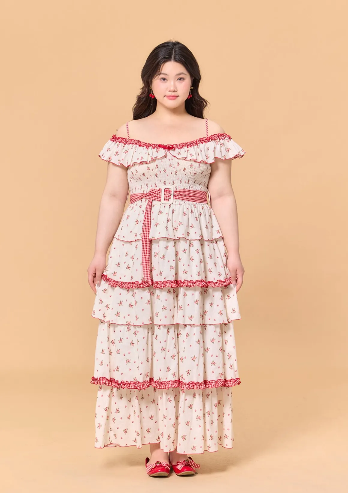Curve & Plus Red Hood Maiden Dress