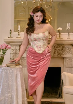 Curve & Plus Spring Peach Skirt