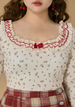 Curve & Plus Strawberry Fabric House Knit Bottom Shirt