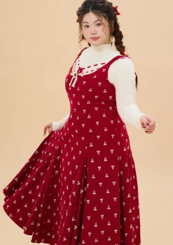 Curve & Plus Strawberry Newspaper Office Dress