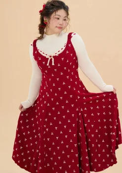 Curve & Plus Strawberry Newspaper Office Dress