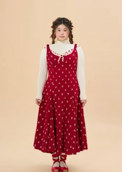 Curve & Plus Strawberry Newspaper Office Dress