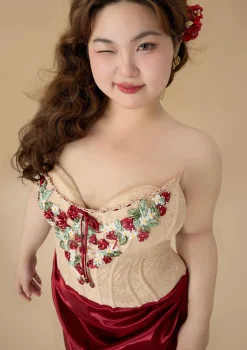 Curve & Plus Strawberry Pinot Noir Corset Dress
