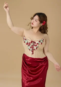 Curve & Plus Strawberry Pinot Noir Corset Dress