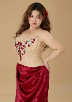Curve & Plus Strawberry Pinot Noir Corset Dress
