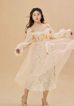 Curve & Plus Sunset & Orange Ocean Dress