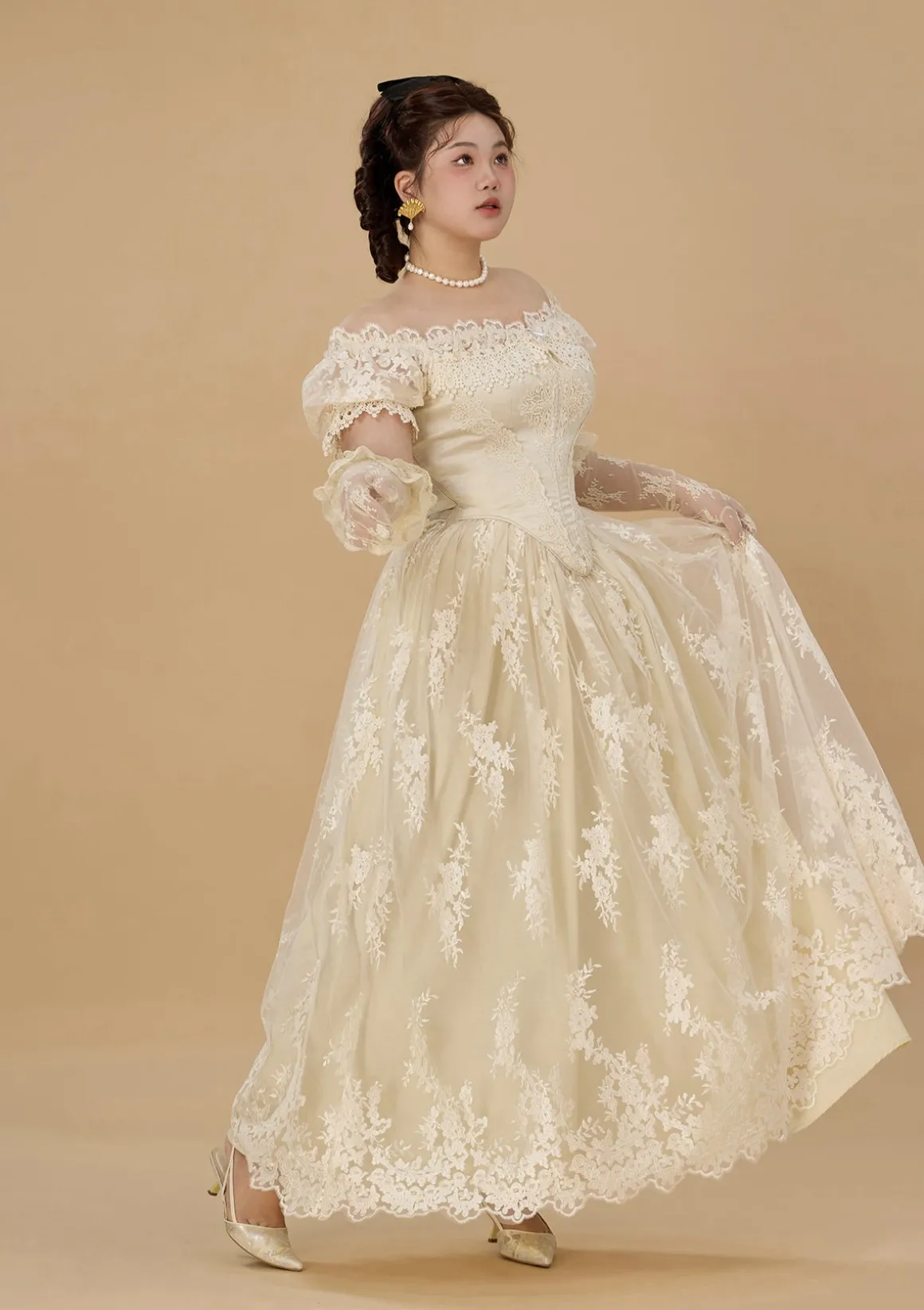 Curve & Plus The Tear of Blossom and Candle Corset Dress