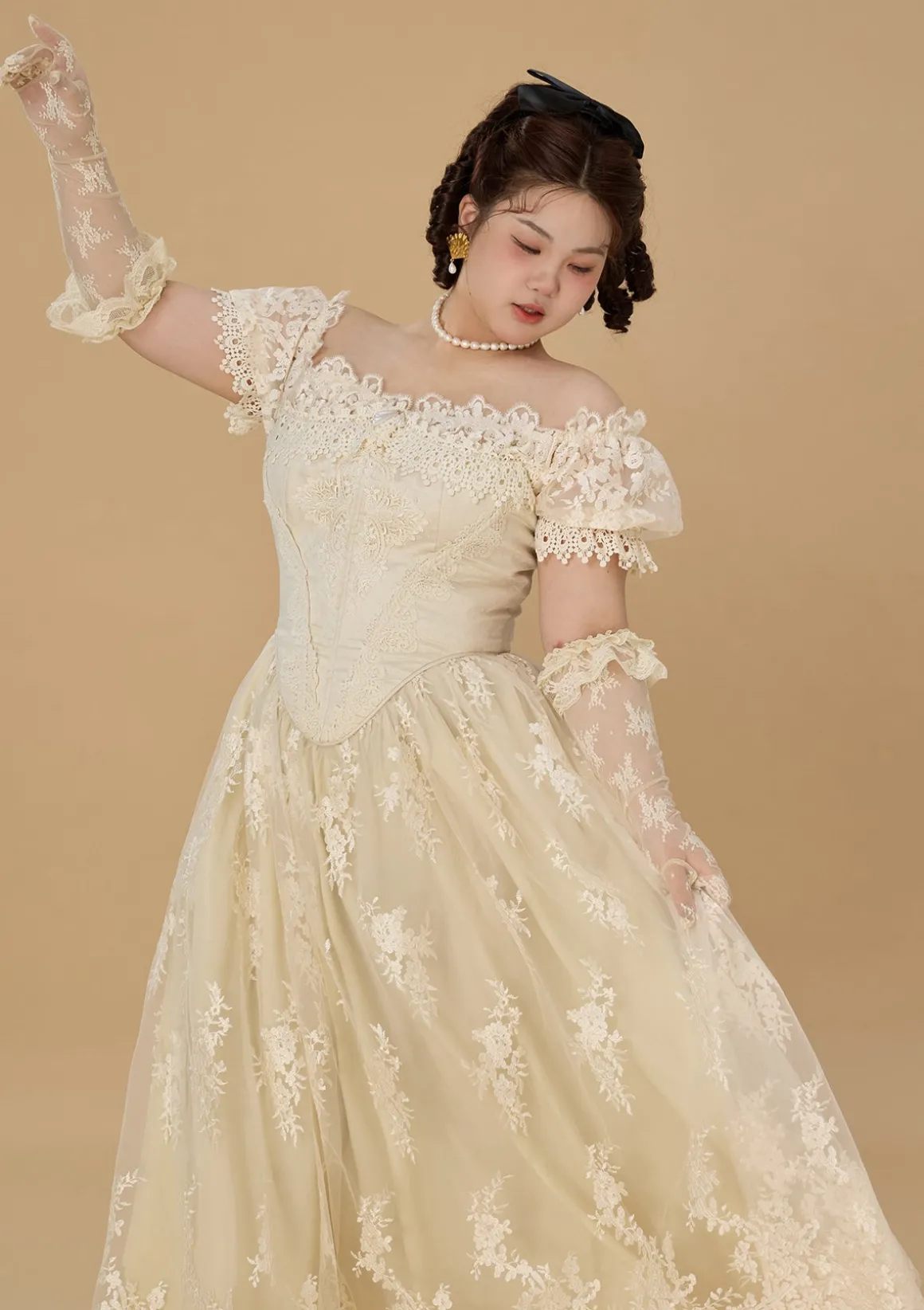 Curve & Plus The Tear of Blossom and Candle Corset Dress