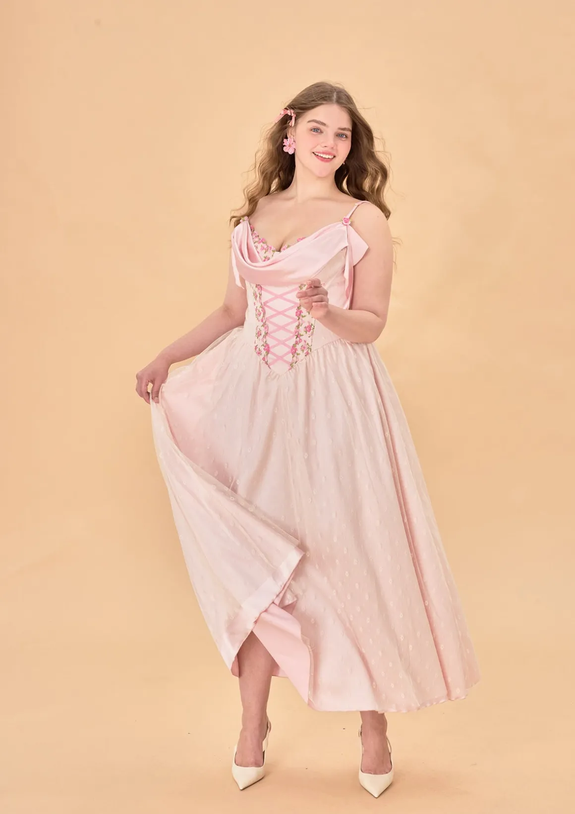Curve & Plus Tuberose Floral Loli Corset Dress