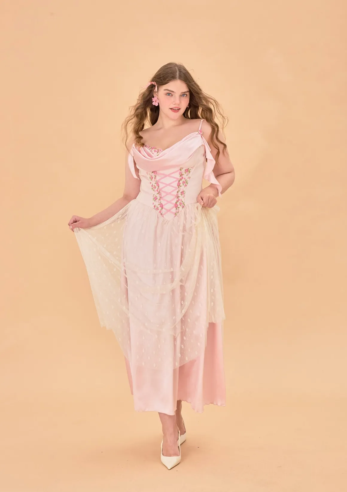 Curve & Plus Tuberose Floral Loli Corset Dress