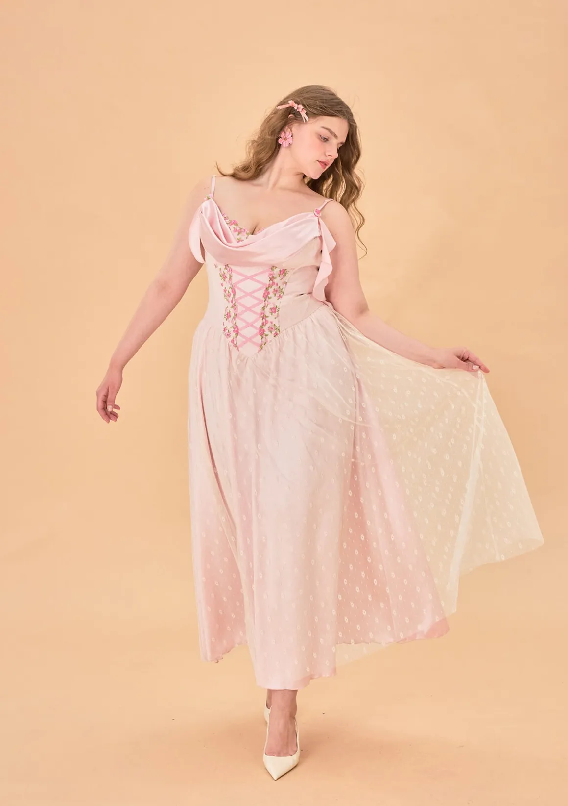 Curve & Plus Tuberose Floral Loli Corset Dress
