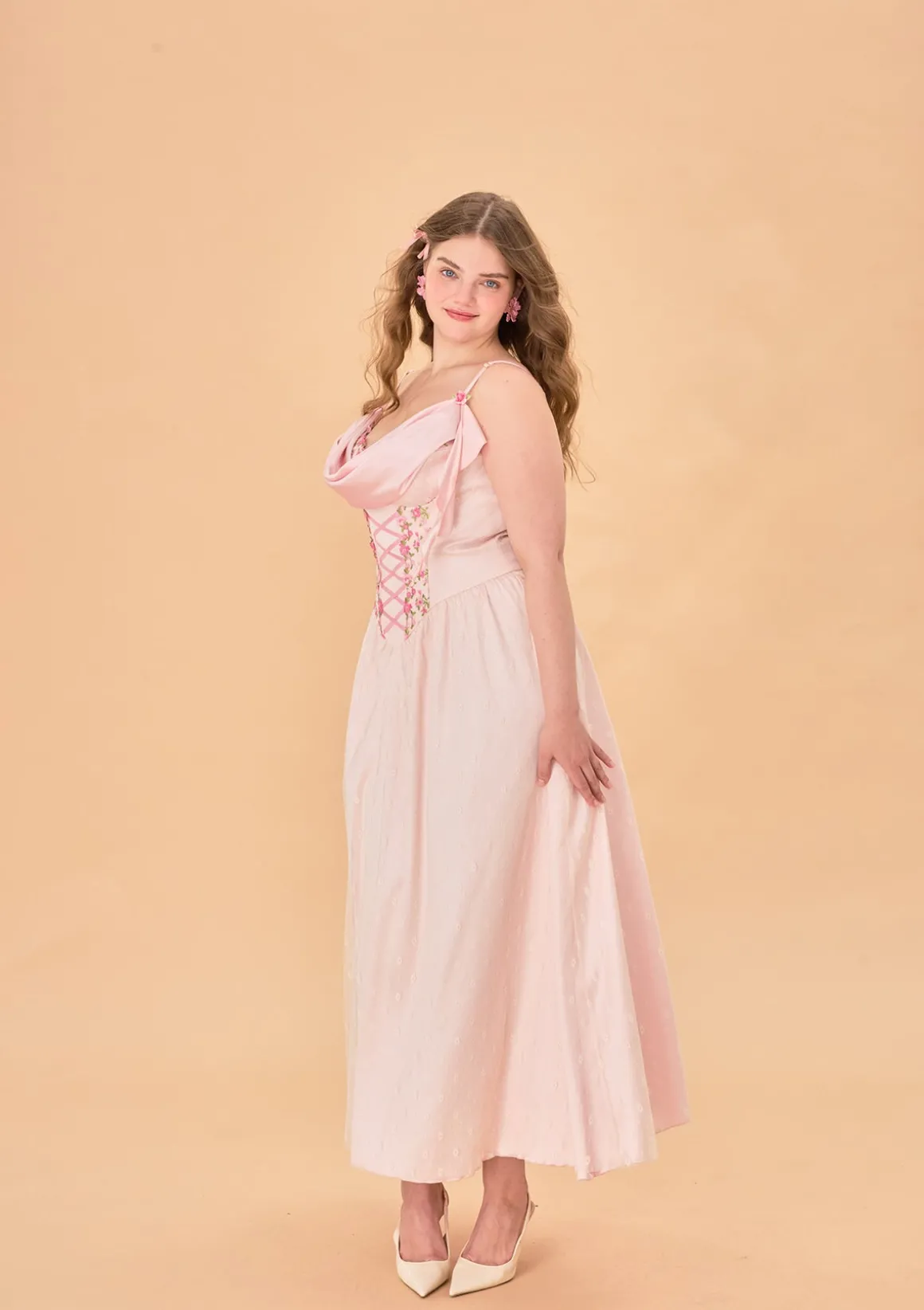 Curve & Plus Tuberose Floral Loli Corset Dress
