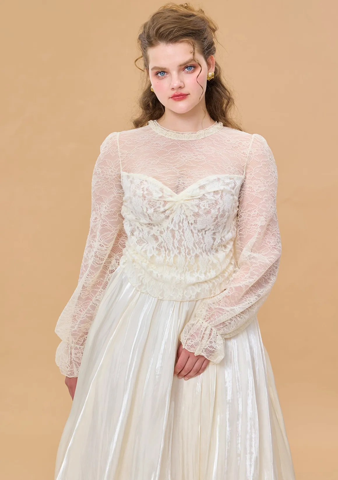 Curve & Plus White Butterfly Flora Skirt