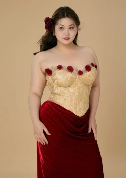 Curve & Plus Wild Rosa in Spain Corset Dress