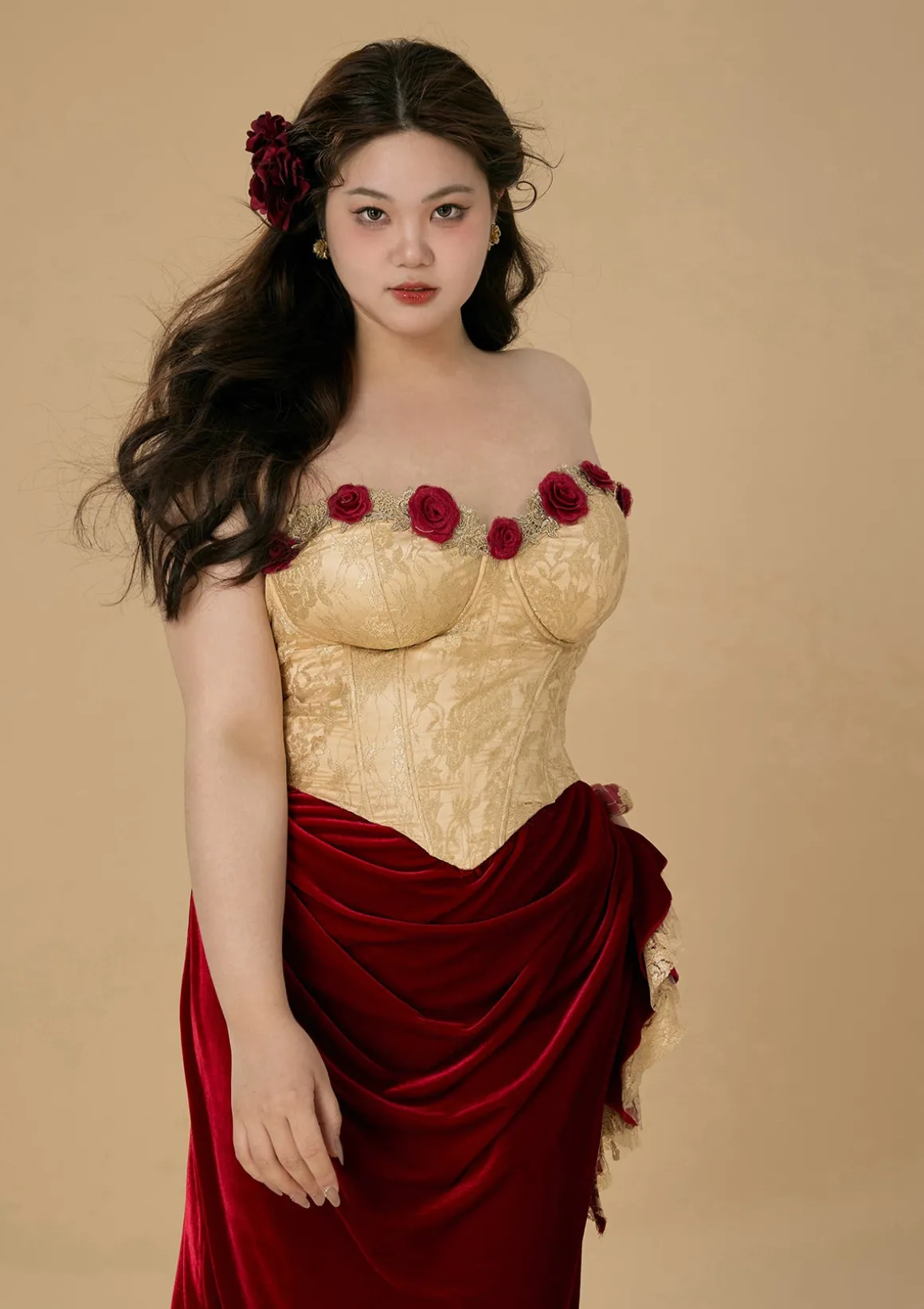 Curve & Plus Wild Rosa in Spain Corset Dress