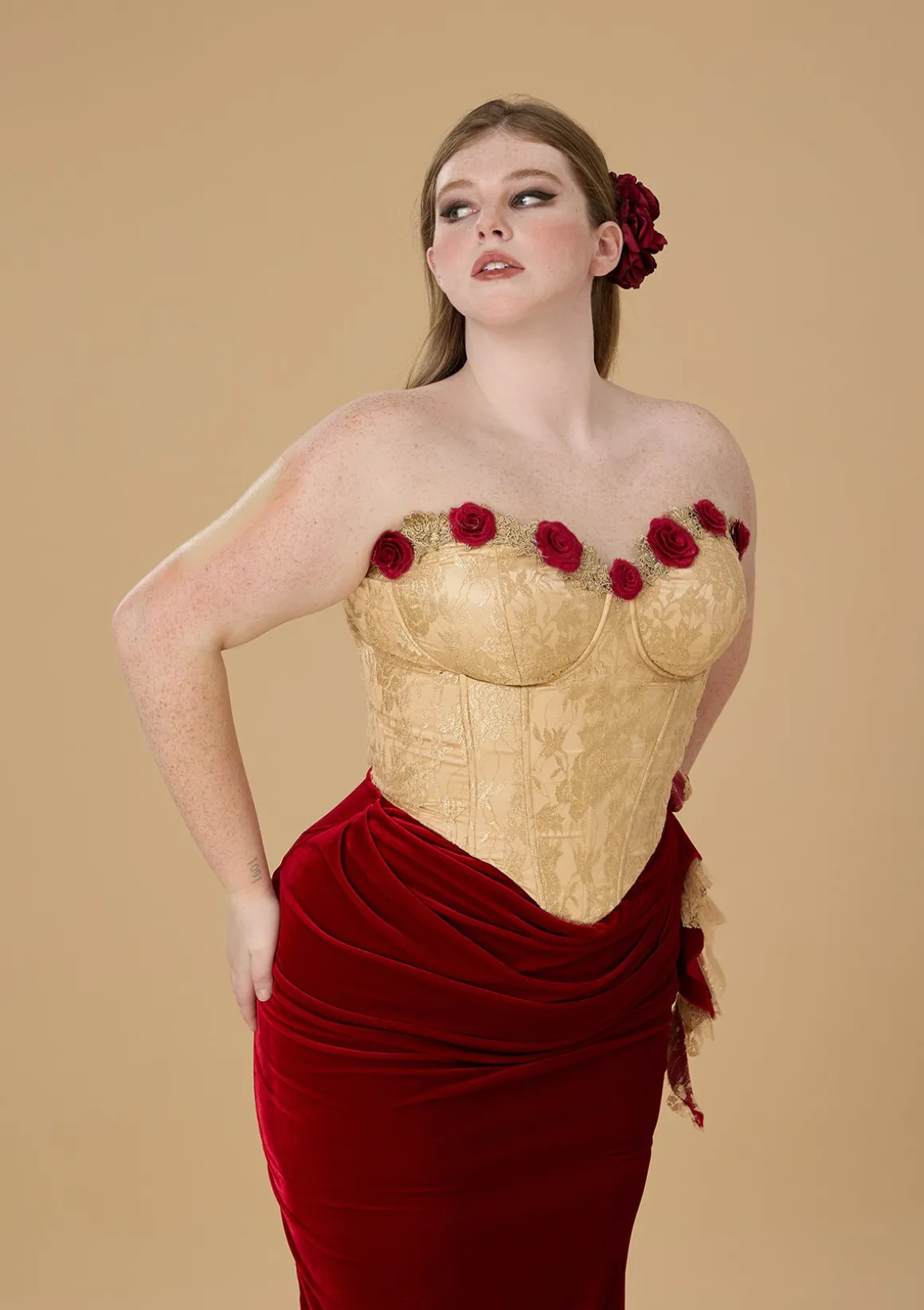 Curve & Plus Wild Rosa in Spain Corset Dress