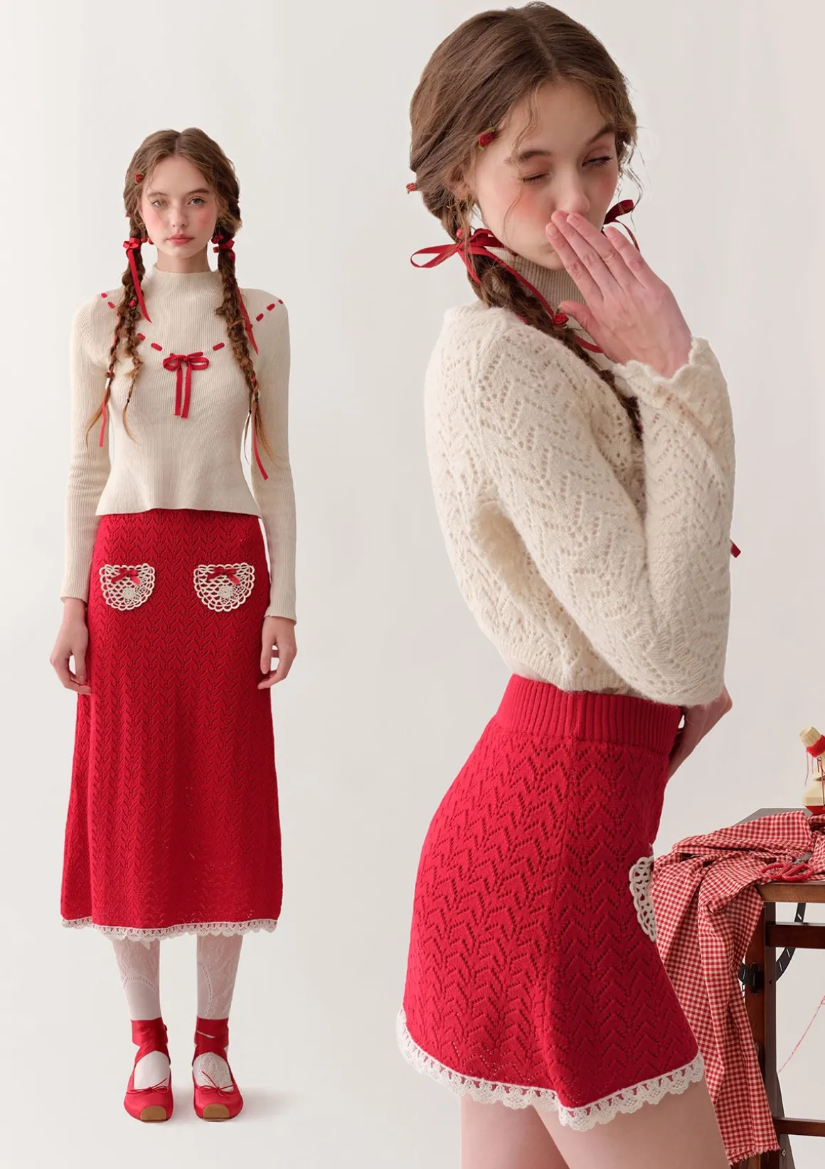 Strawberry Post Office Knit Bottom Shirt