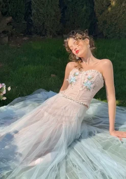 The Blue Lily Gauze Skirt