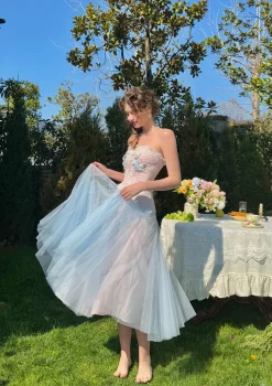 The Blue Lily Gauze Skirt