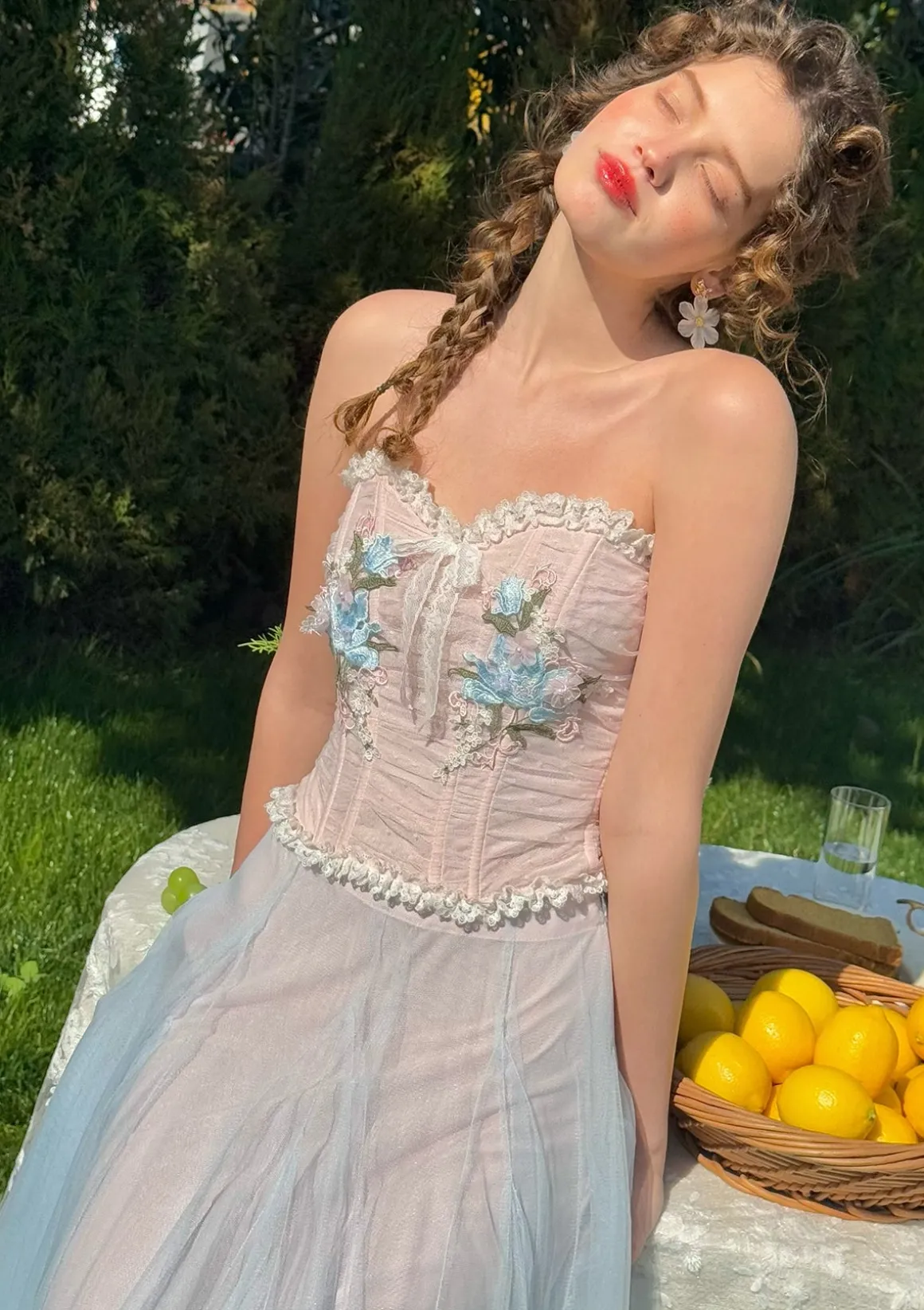 The Blue Lily Gauze Skirt