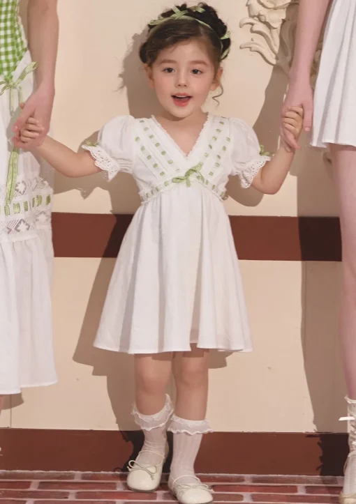 Toddler Girl Green Apple Paradise Dress