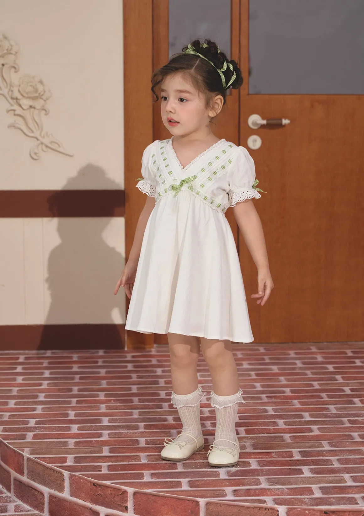 Toddler Girl Green Apple Paradise Dress