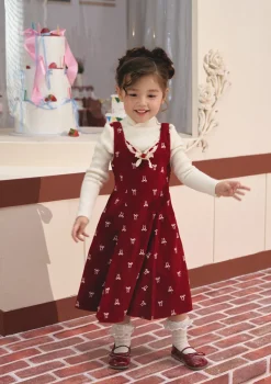 Toddler Girl Strawberry Newspaper Office Dress