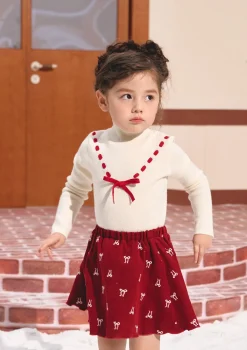 Toddler Girl Strawberry Post Office Knit Bottom Shirt