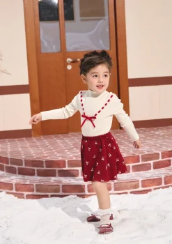 Toddler Girl Strawberry Post Office Knit Bottom Shirt