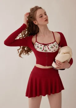 Vibrant Strawberry Sports Pantskirt